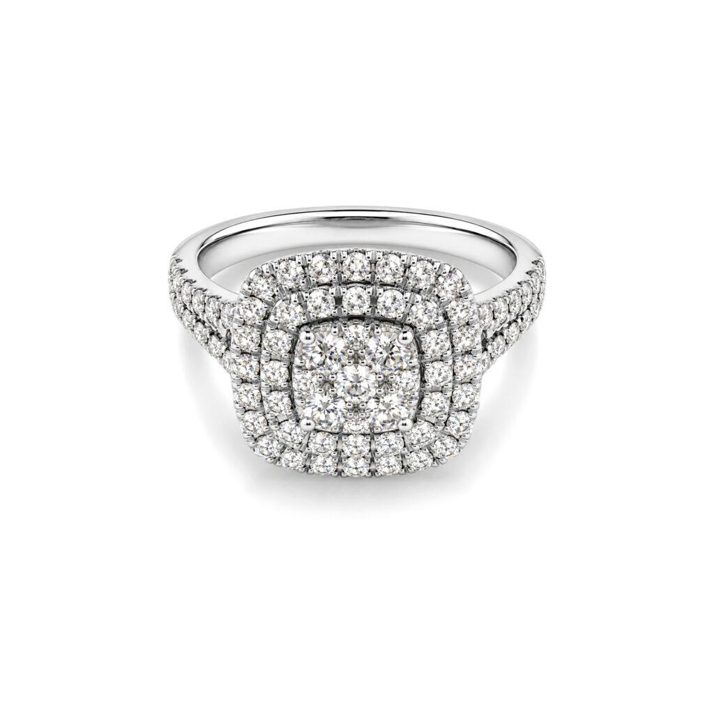 Cluster Halo Engagement Ring