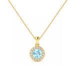 Diana Round Aquamarine Pendant