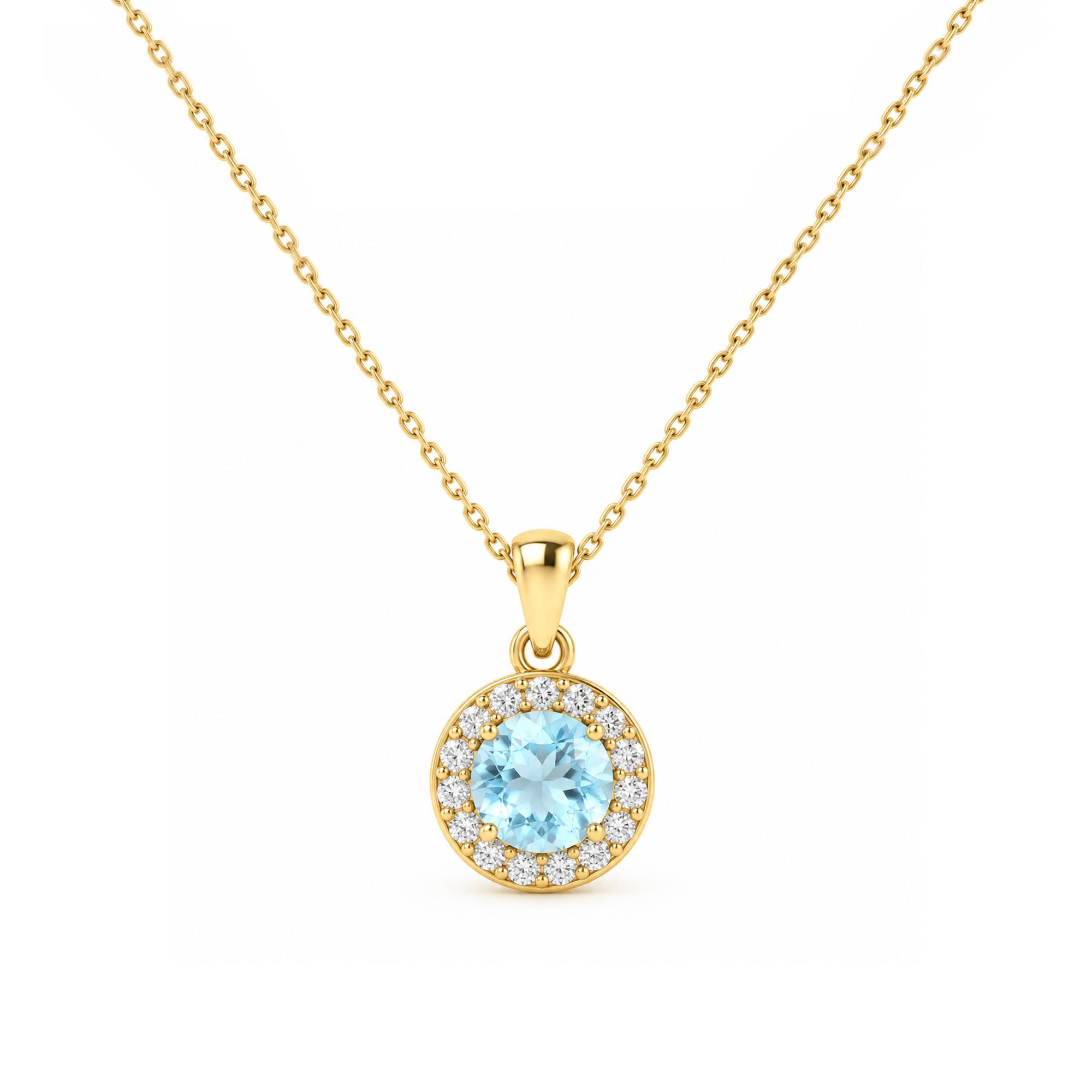 Diana Round Aquamarine Pendant Diana Round Aquamarine Pendant