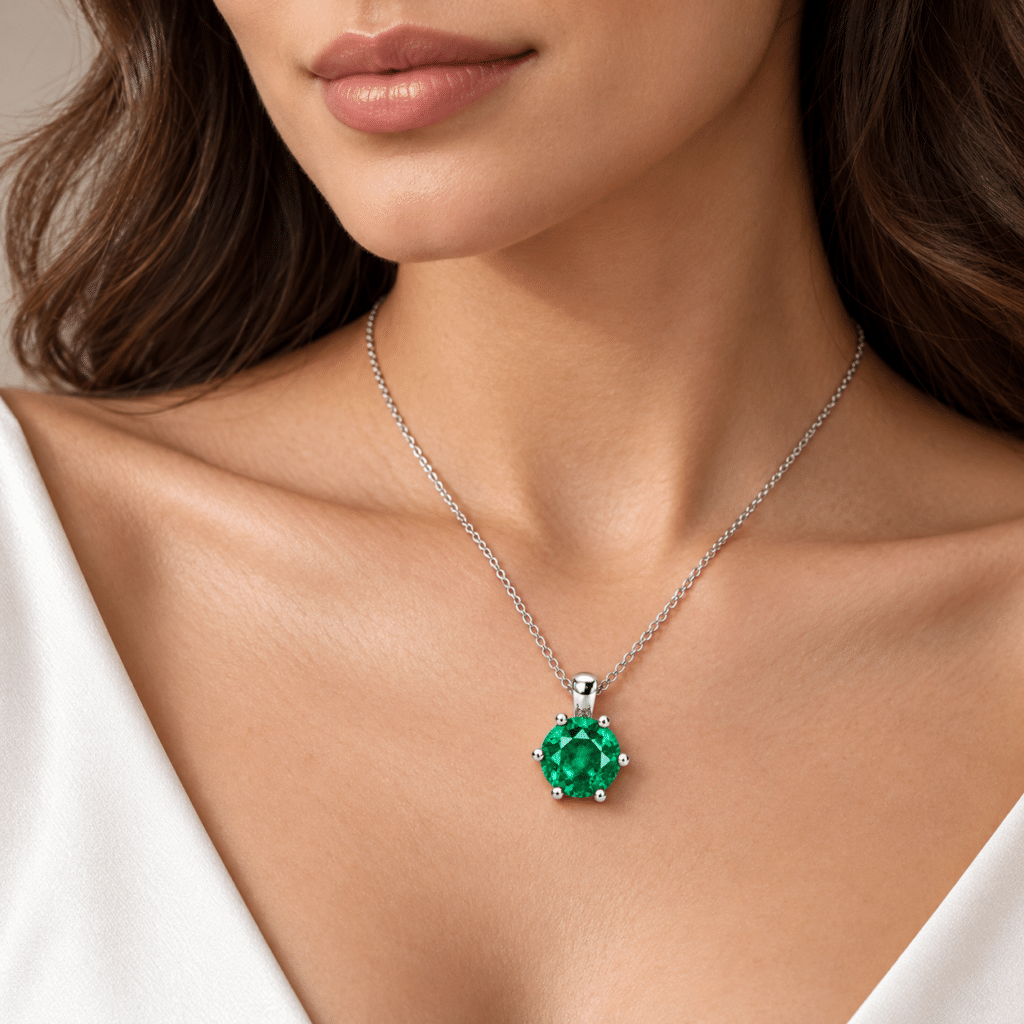 Emerald pendant in 18k gold Dubai UAE
