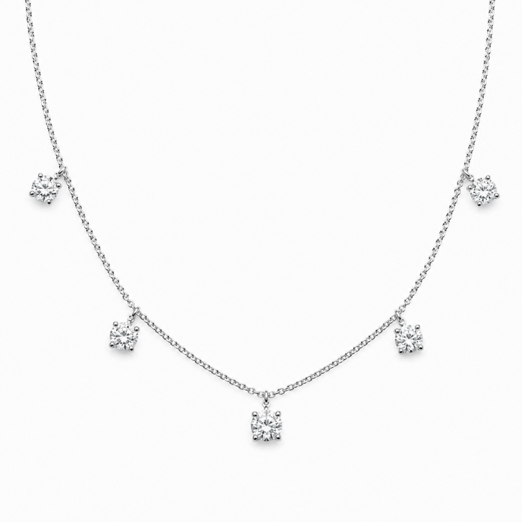 Five diamond drop necklace