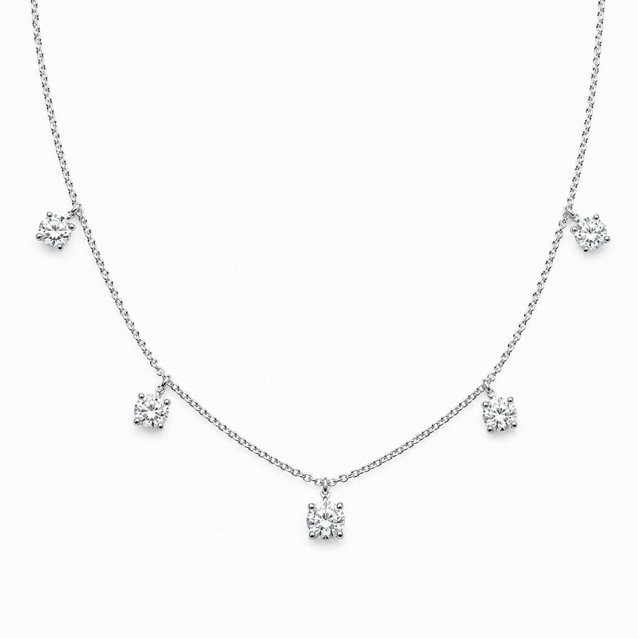 Five diamond drop necklace