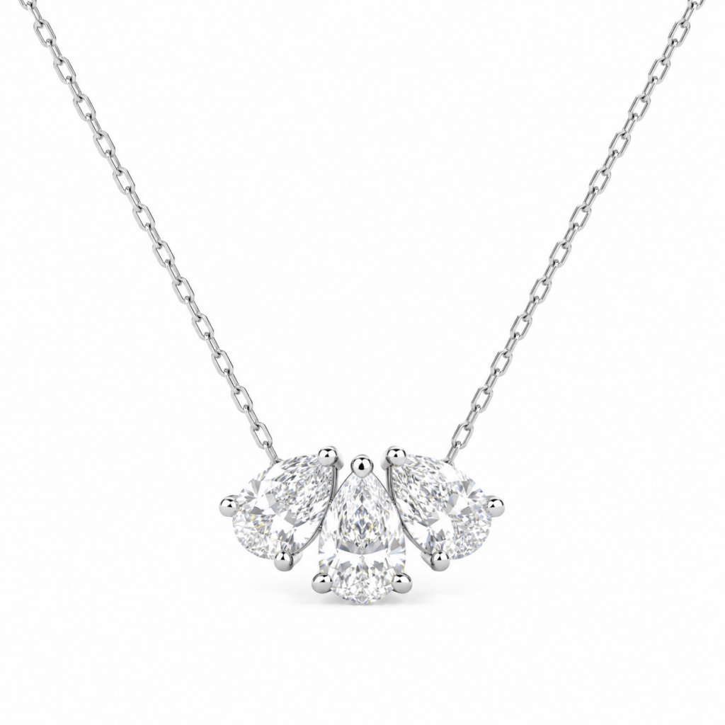Pear-cut trilogy pendant