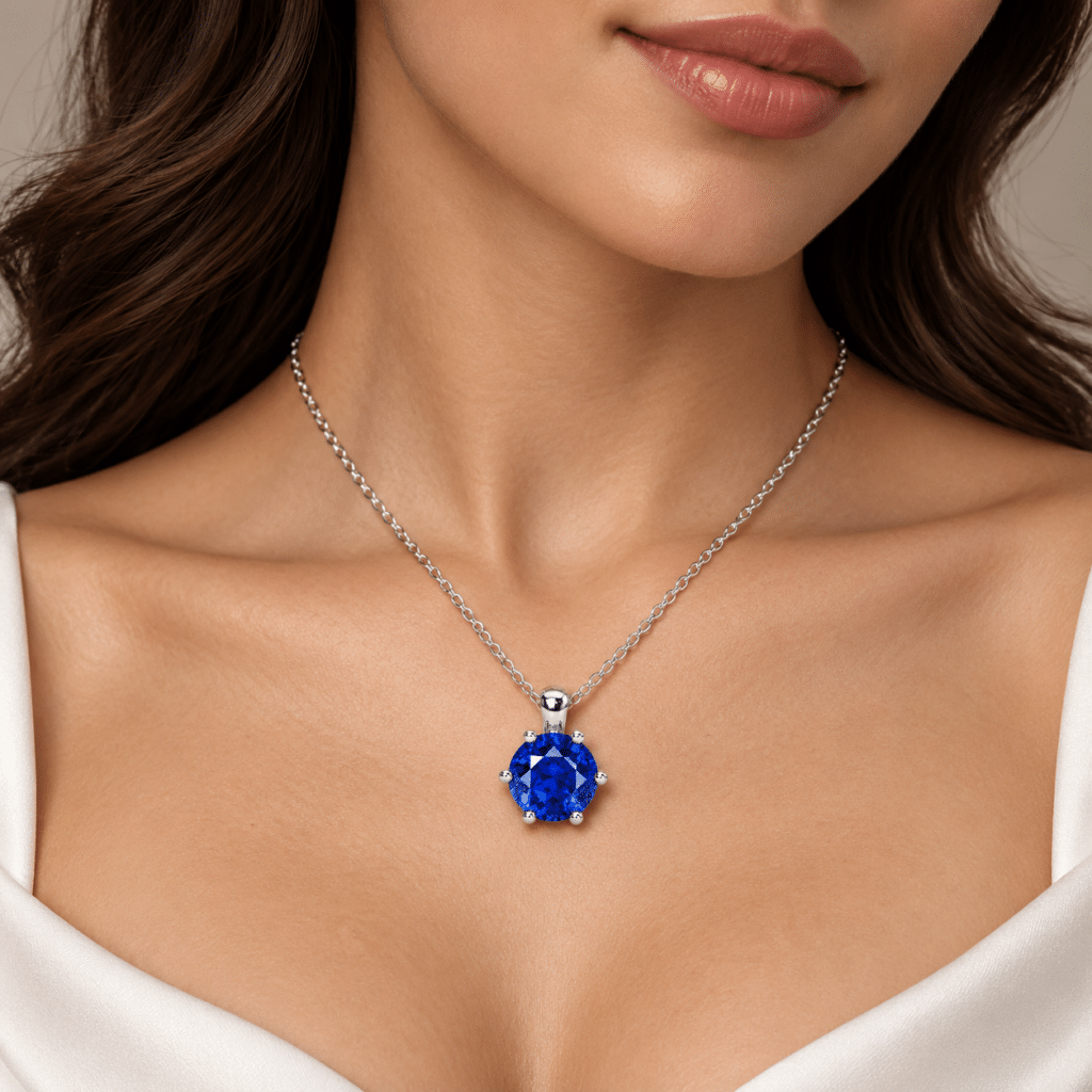 Sapphire pendant in 18k gold Dubai UAE