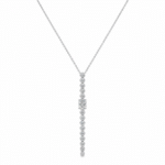 Vertical drop bezel-set diamond Necklace